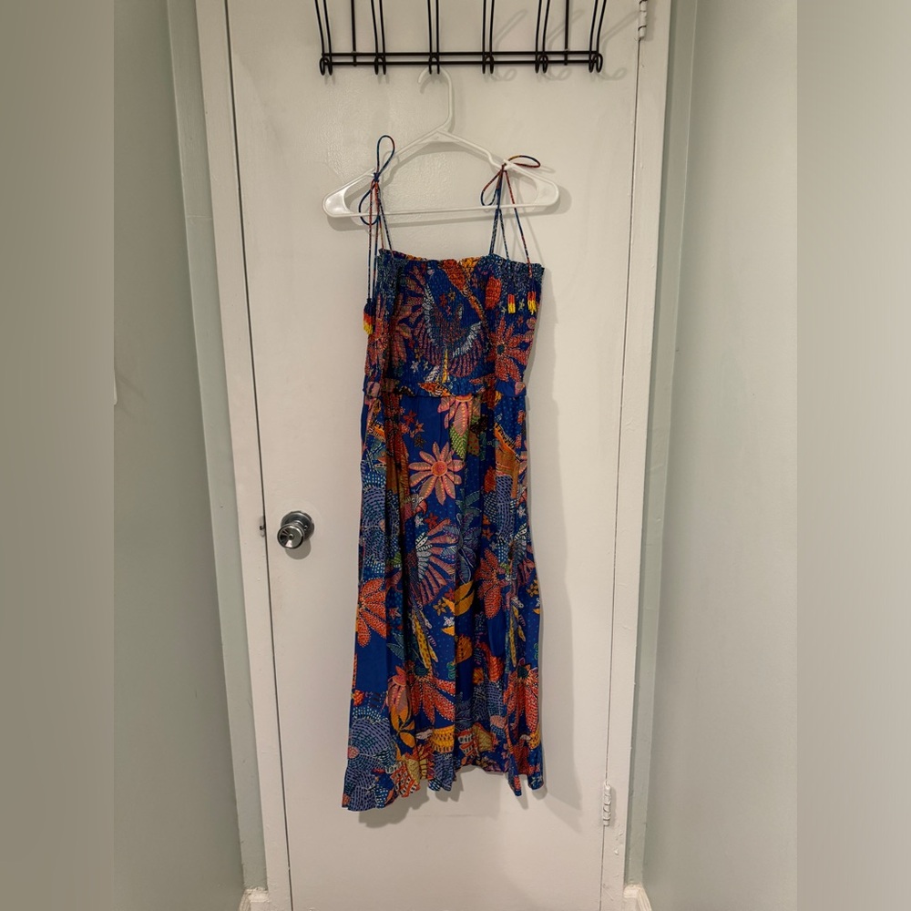 Farm Rio x Anthropologie Smocked colorful dress, NWT, size L